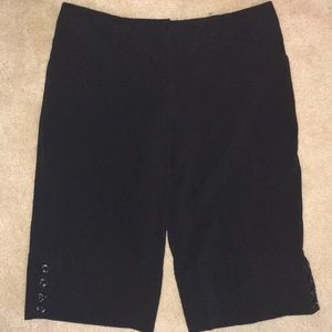 BCX Shorts - BCX Black Bermuda Length Dress Shorts BCX Shorts - BCX Black Bermuda Length Dress Shorts